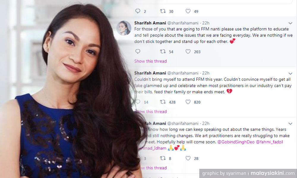 Sharifah Amani enggan hadir FFM30, prihatin nasib anak seni