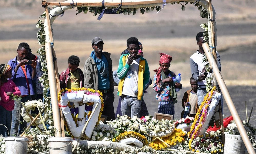 White roses at Ethiopia flight memorial