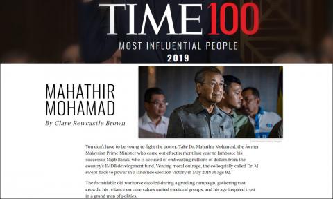 Perdana Menteri Dr Mahathir Mohamad Dinobatkan Sebagai Salah Seorang Daripada 100 Individu Paling Berpengaruh Di Dunia Oleh Majalah Berita Antarabangsa Time Magazine Umno Bn Dlm Pru 15 Merampas Kelantan