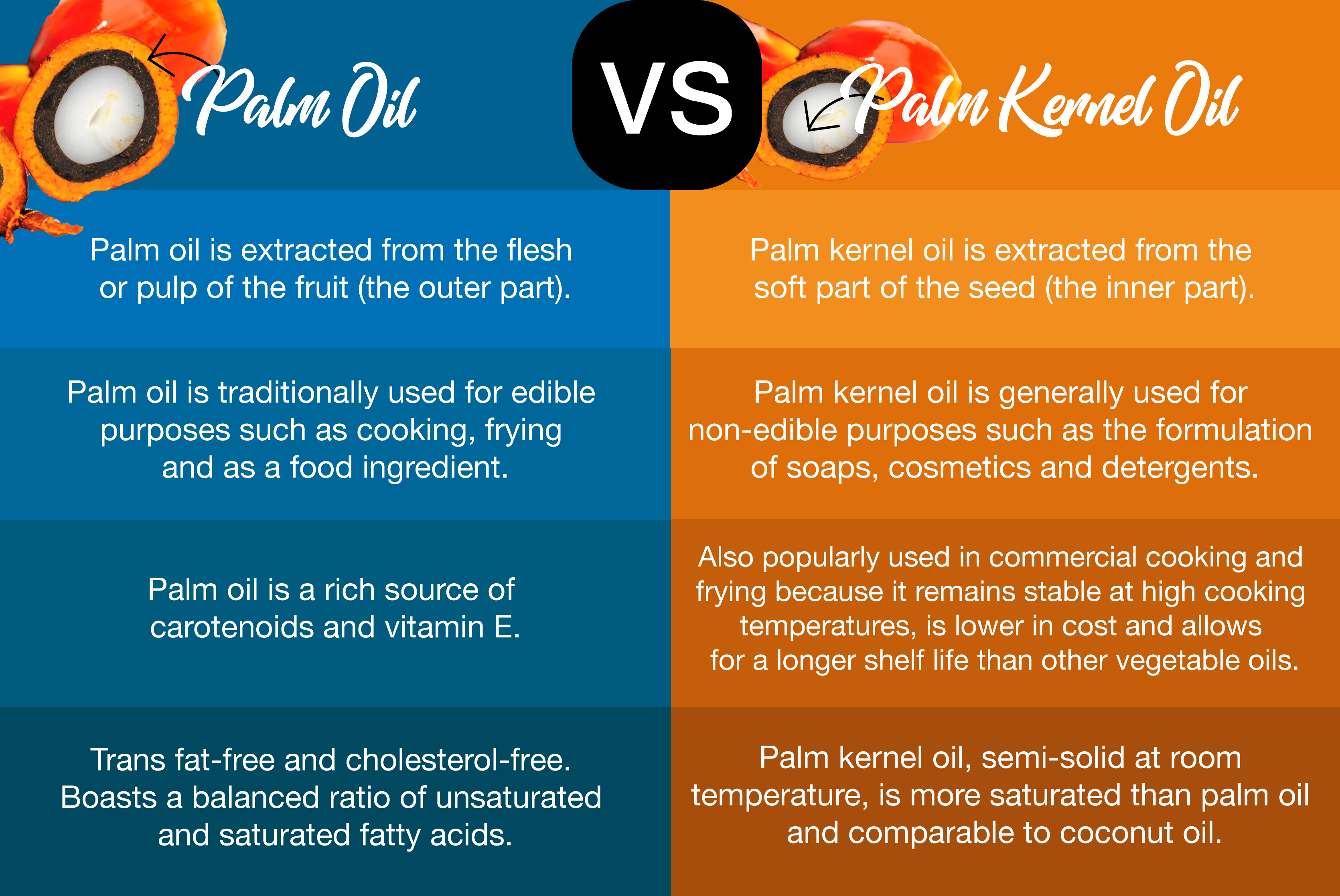 Palm oil vs palm kernel oil: What's the difference?