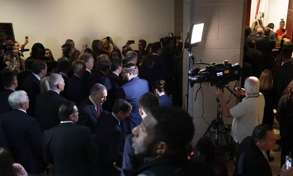 Republican lawmakers storm into Trump impeachment inquiry
