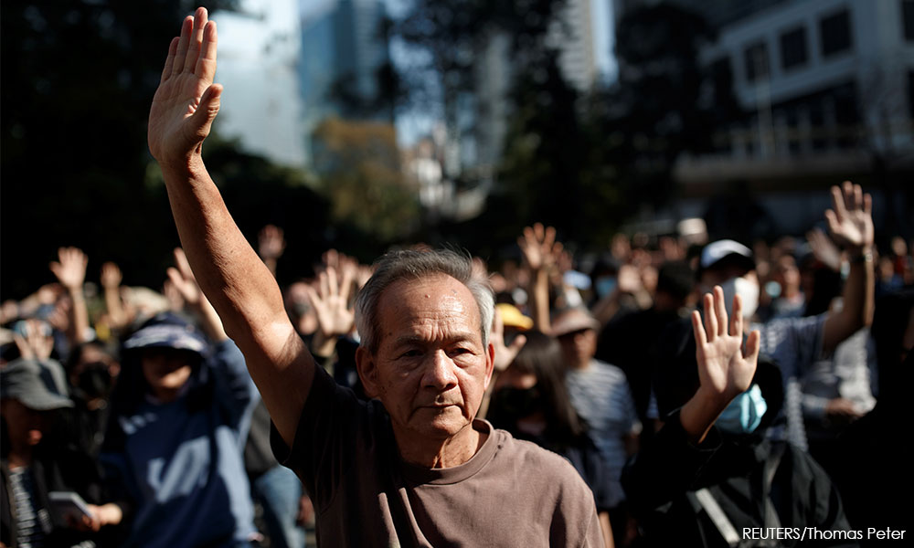 Retirees, students gather at Hong Kong protest