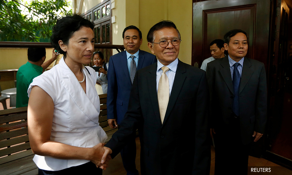 Cambodian opposition leader meets French envoy after house arrest lifted