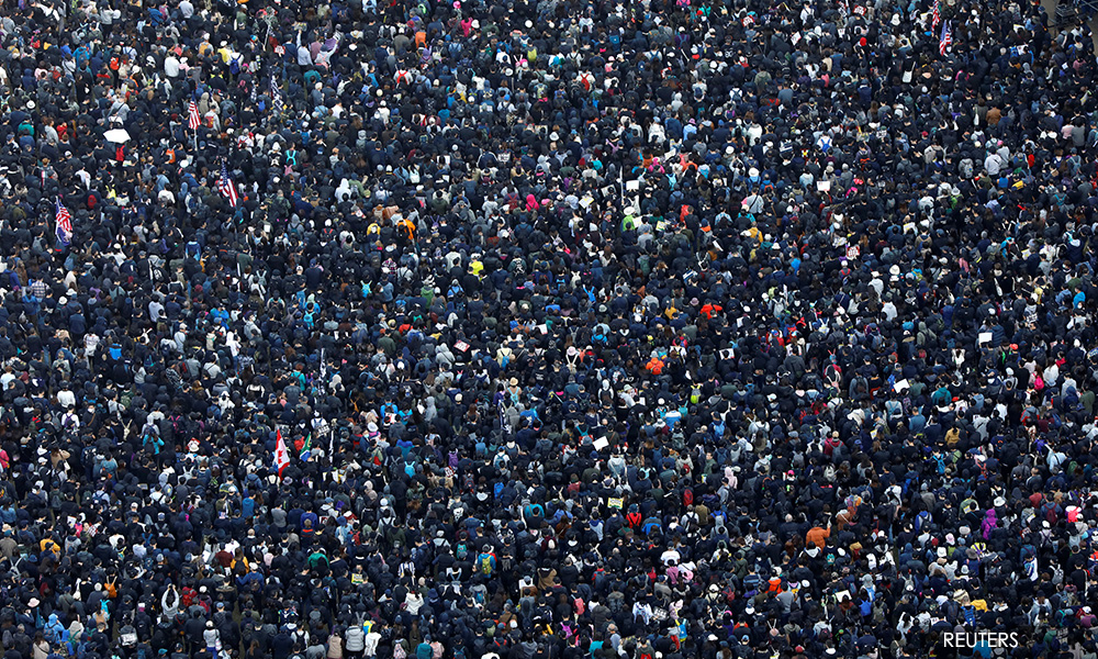 Hong Kong sees biggest protests since democrats' election boost