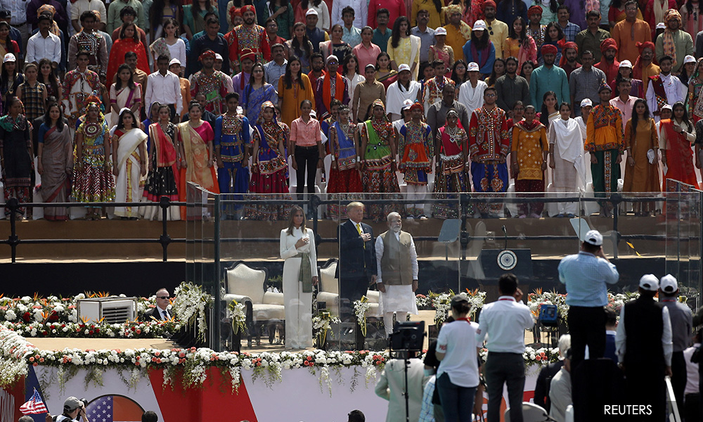 'Namaste Trump': Modi holds huge rally for president's visit