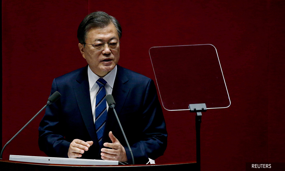 North Korea's Kim offers rare praise for South's departing President Moon